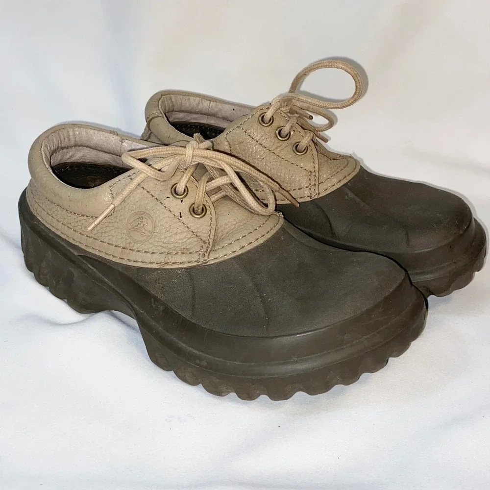 Crocs All Terrain Axle Duck Boots Leather Trim Waterproof‎ Islander M 8 W 9